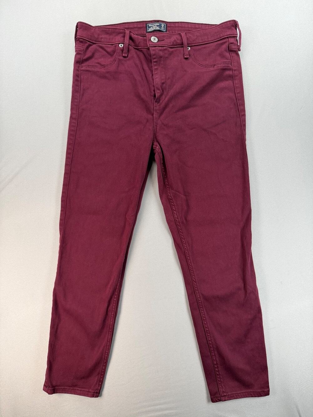 Abercrombie & Fitch Simone High Rise Maroon Red Jegging Ankle Pants (Women's 8s)
